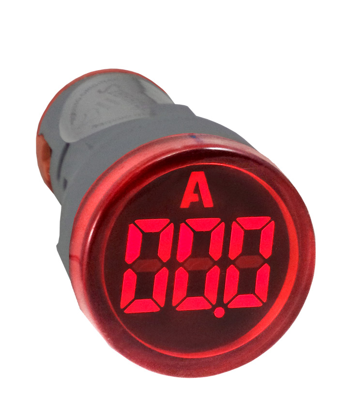 Amperímetro Digital AD22-22AM-R 22mm Vermelho de 0-100A - Alimentação 60~380Vca