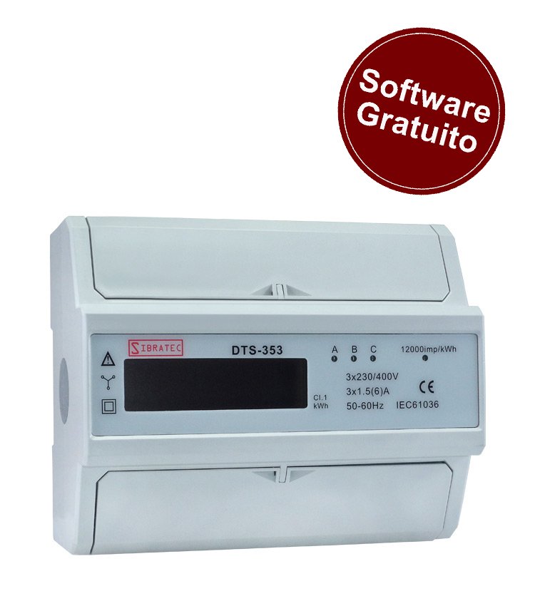 Medidor de Energia (kWh) DTS353-TC Trifásico 220/380V - Medição por Transformador de Corrente de 150/5A