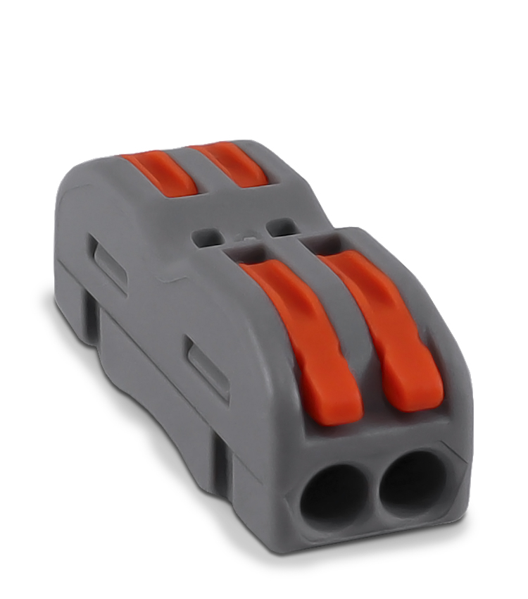 Conector Alavanca de Emenda KV212 (Kv211) com 2 Vias 2 Polos Cabo de 0,8~4,0mm² Corrente até 32A 