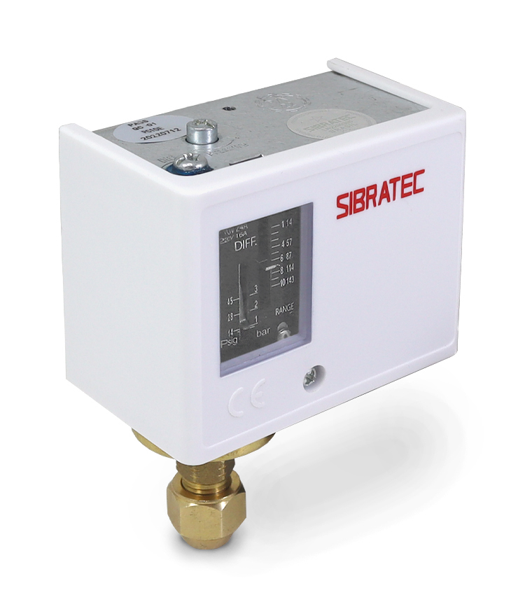 Pressostato PC10 Ajuste 1,0~10BAR com Autoreset e 1 Contato reversível 16A/220Vca