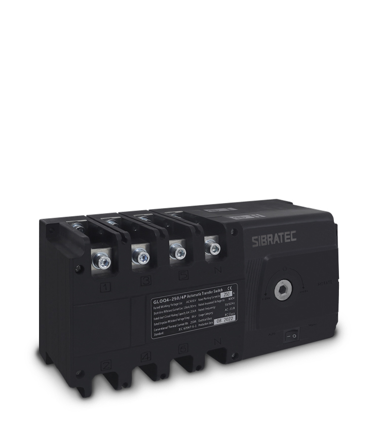 Chave de Transferência Automática 4 Polos GLOQ4-250 250A - Transferência sem Carga