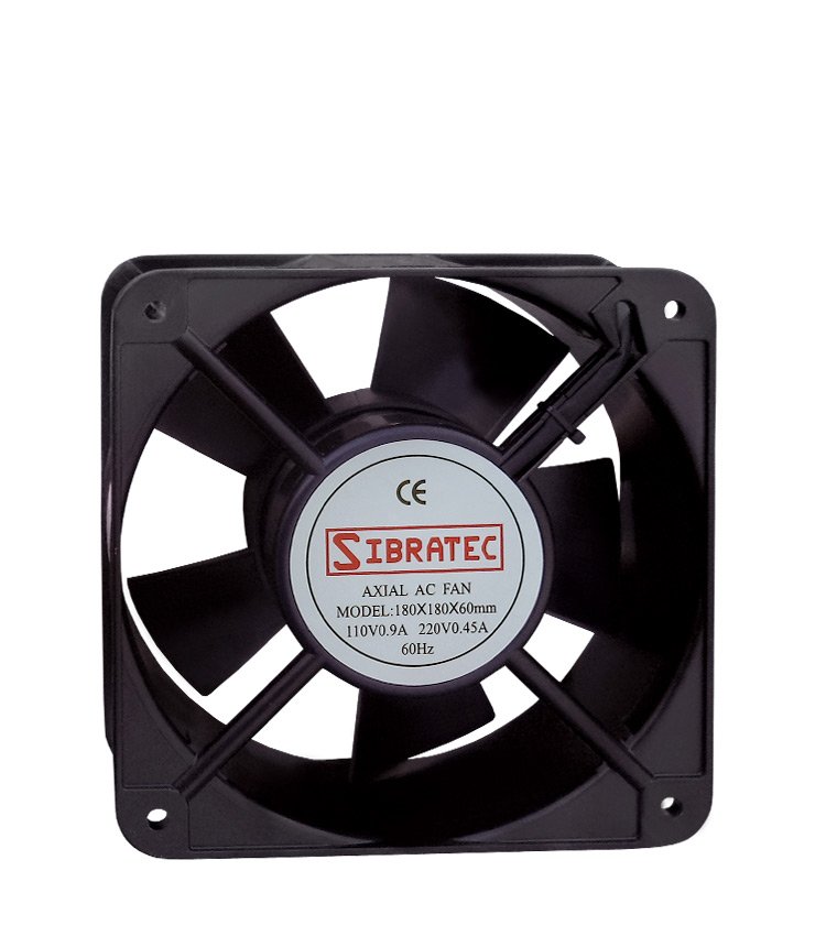 Ventilador 18x18x6cm com Corpo Metálico e Eixo com Rolamento. Alimentação: BIVOLT 110/220V