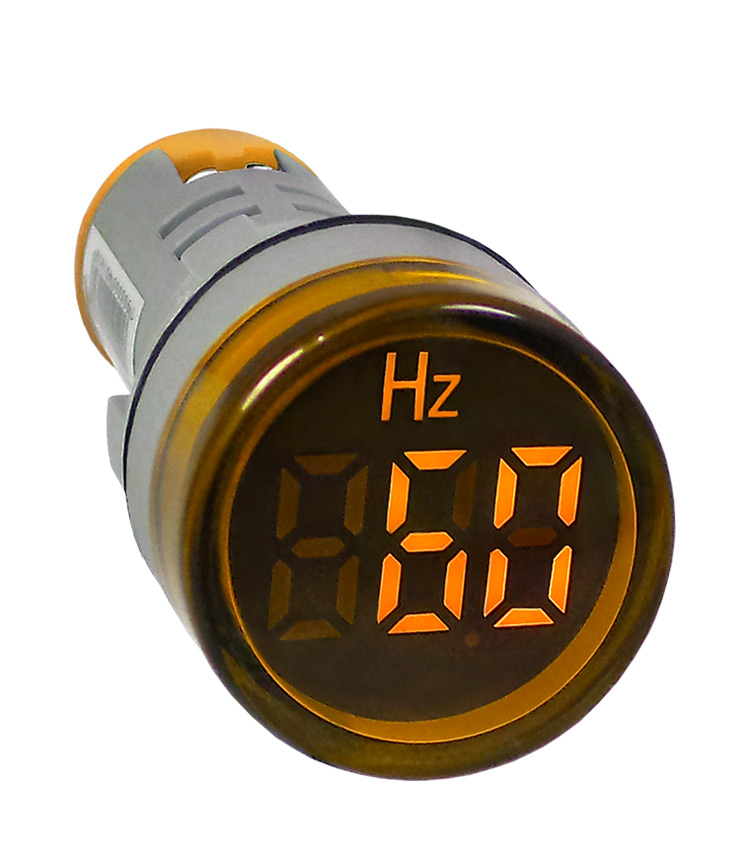 Frequencímetro Digital 22mm Amarelo AD22-22Hz-Y - de 0~99Hz - Alimentação de 20~400Vca