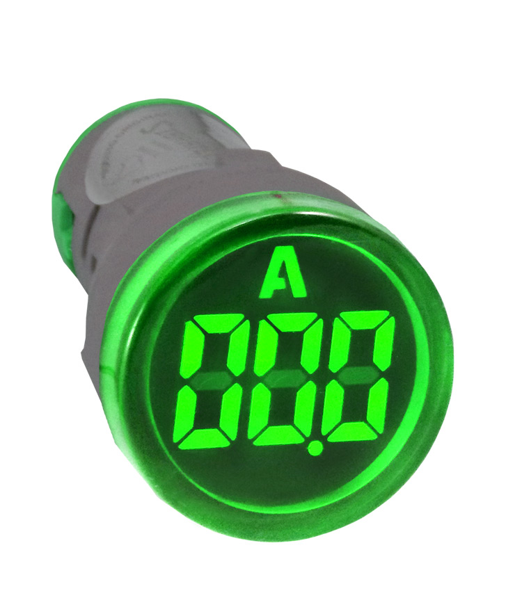 Amperímetro Digital AD22-22AM-G 22mm Verde de 0-100A - Alimentação  60~380Vca