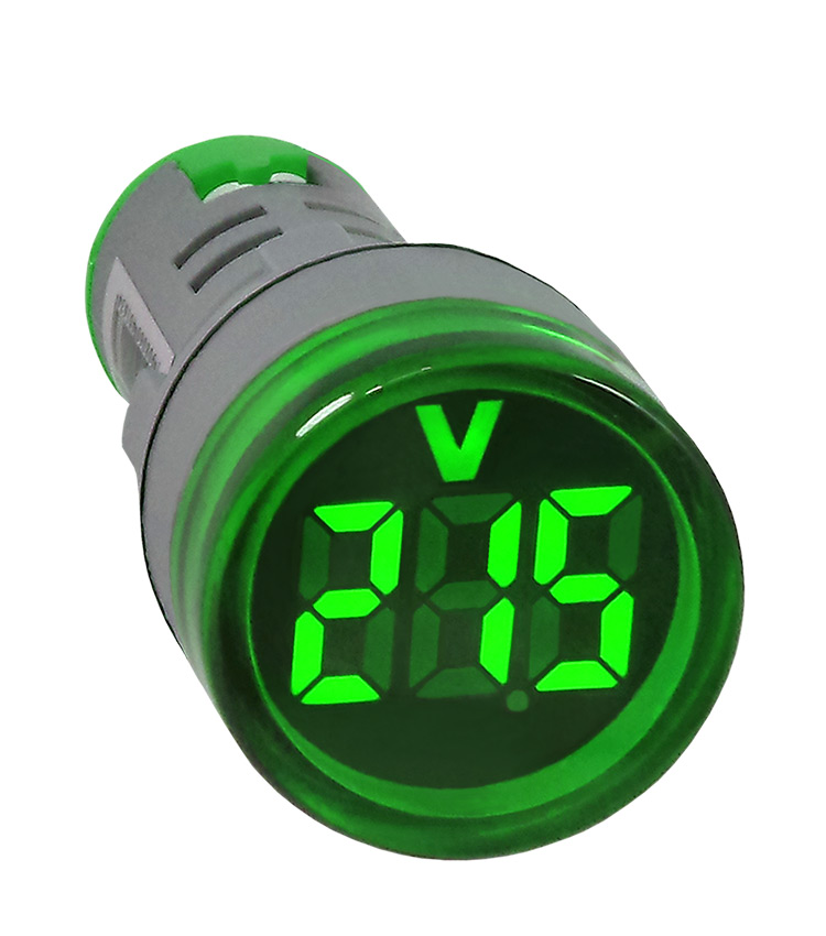 Voltímetro Digital 22mm Verde de 20-500Vca - AD22-22VS-G
