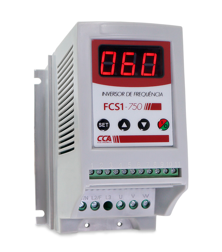 Inversor de Frequência FCS1-750 CCA - Monofásico 220V Saída Trifásico 220V 50/60Hz 0,75kW (1CV / 220V)