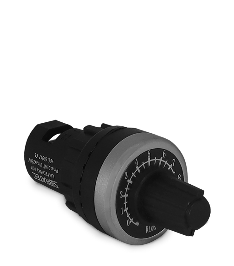 Potenciômetro Linear  Ø22mm com Knob LA42DWQ-10 Tipo B de 10KΩ com 1 Volta Preto